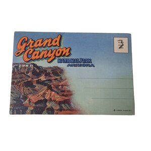 Vintage Postcard Fold Out Grand Canyon‎ Arizona 1940s Unposted Color